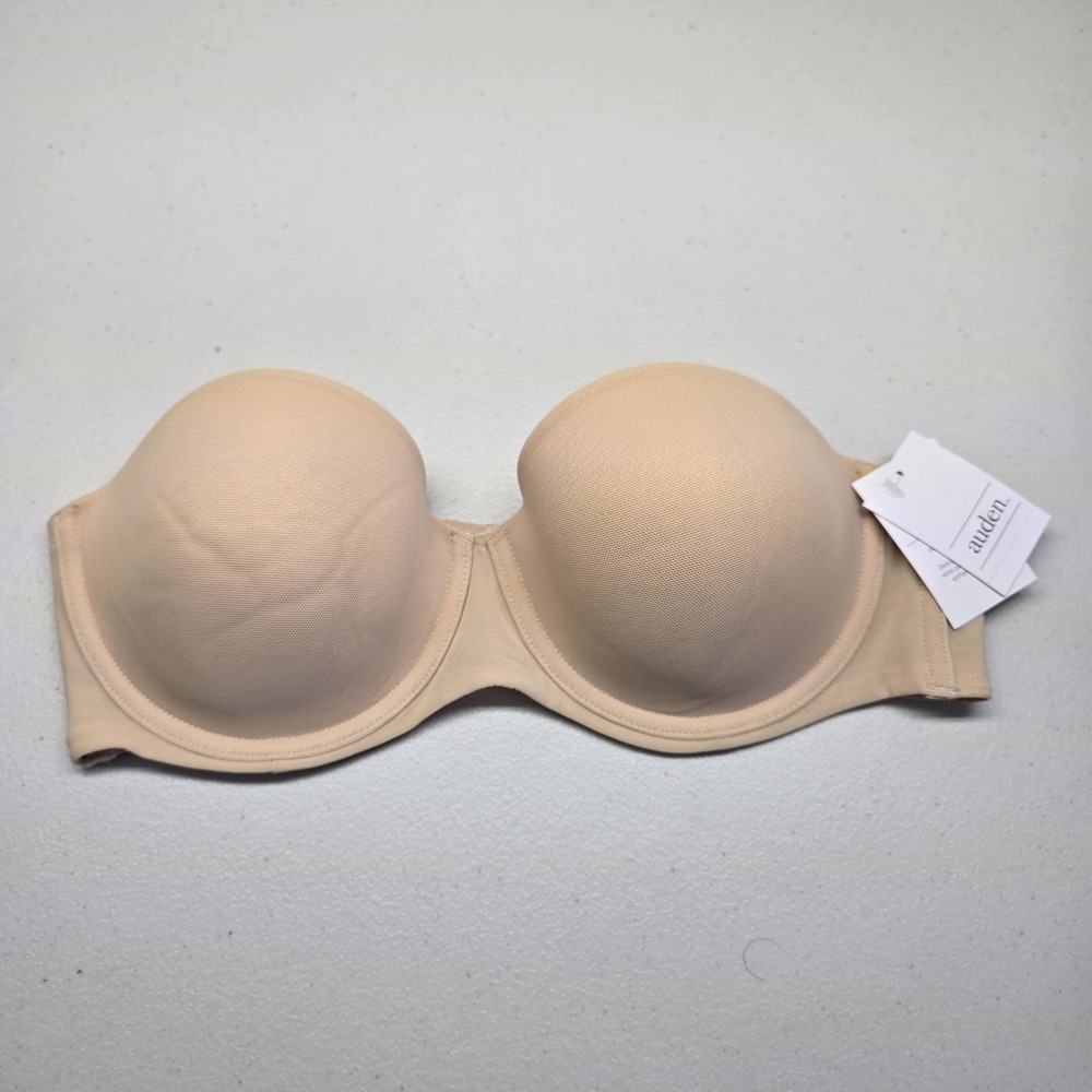 Auden Women Bra 36C Beige Lightly Lined Strapless Underwired NWT